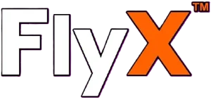 Flyx crash game logo.